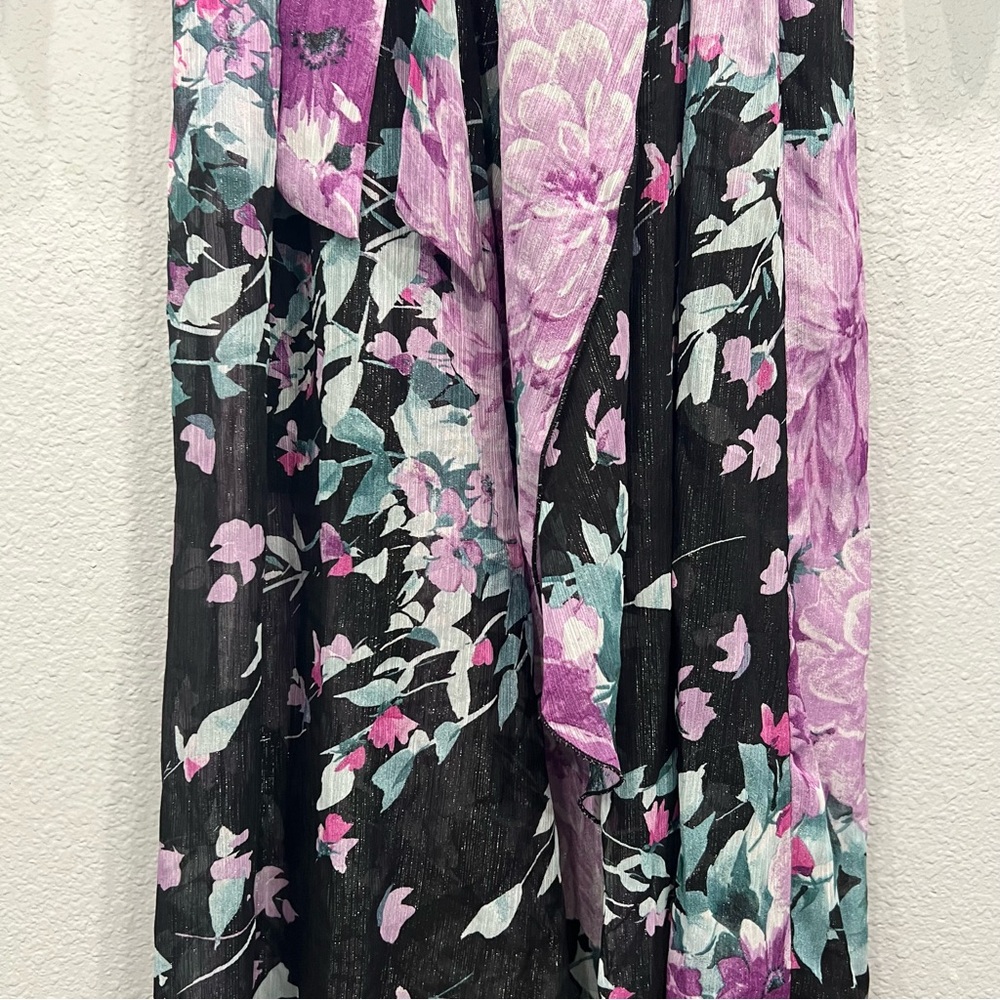 Alexa B Nites Shimmer Wrap Floral Maxi Dress - Picture 5 of 16